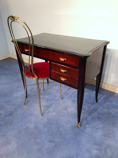 Paolo Buffa Italian Mid Century Modern Small Desk and Chair Attributed to Paolo Buffa 1950s