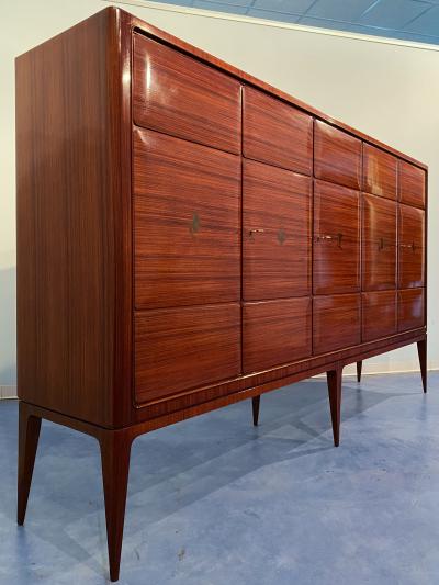 Paolo Buffa Italian Mid Century Modern Tall Sideboard Cabinet Designed by Paolo Buffa 1950