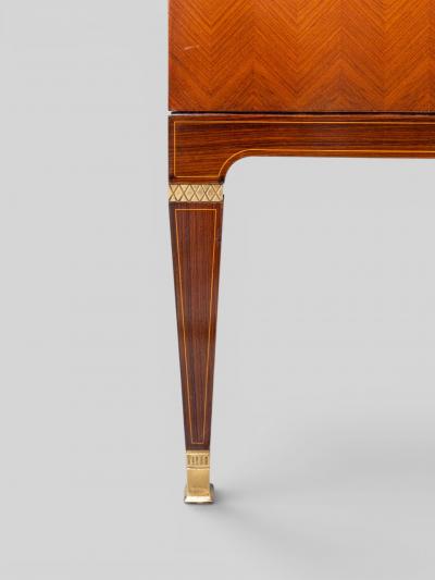 Paolo Buffa Italian Mid Century Sideboard by Paolo Buffa with Floral Marquetry 1950s