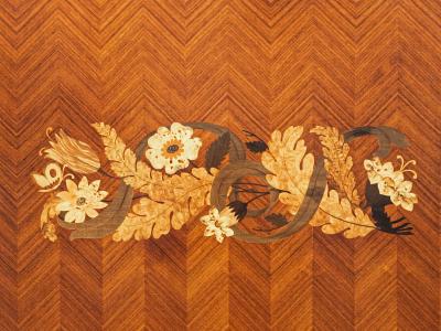 Paolo Buffa Italian Mid Century Sideboard by Paolo Buffa with Floral Marquetry 1950s