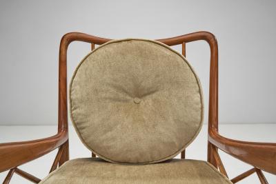 Paolo Buffa Italian Modern Chair with Upholstered Cushions by Paolo Buffa Italy 1950s