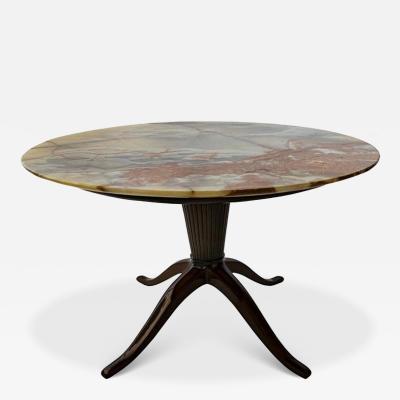 Paolo Buffa Italian Modern Mahogany and Onyx Top Occasional Table Paolo Buffa