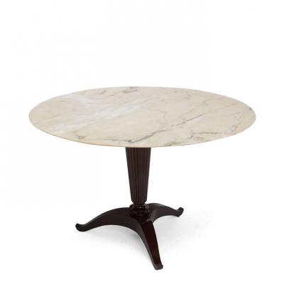 Paolo Buffa Italian Modern Onyx and Walnut Center or Dining Table by Paolo Buffa