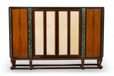 Paolo Buffa Italian Modern Palisander Marble Bookcase Attributed to Paolo Buffa