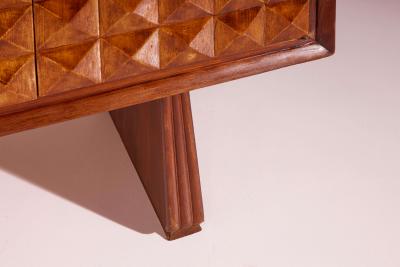 Paolo Buffa Large sculpted diamond shaped chestnut sideboard Italy 1940s