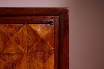Paolo Buffa Large sculpted diamond shaped chestnut sideboard Italy 1940s