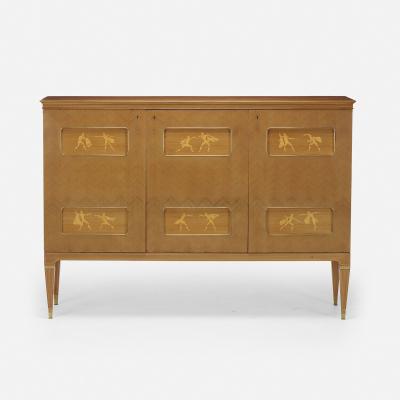 Paolo Buffa MAHOGANY AND SYCOMORE BAR CABINET BY PAOLO BUFFA