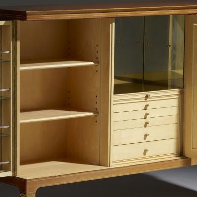 Paolo Buffa MAHOGANY AND SYCOMORE BAR CABINET BY PAOLO BUFFA