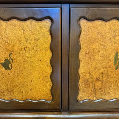 Paolo Buffa Monumental Paola Buffa Italian Mid century Modern Credenza Burl Brass Details