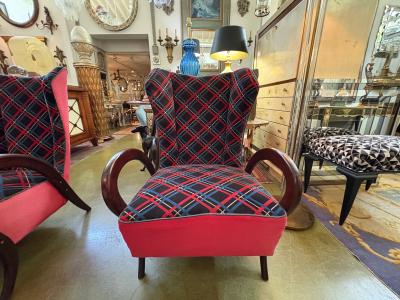 Paolo Buffa Pair If Italian Modern Lounge Chairs By Paolo Buffa