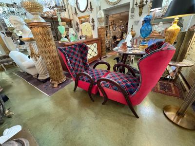 Paolo Buffa Pair If Italian Modern Lounge Chairs By Paolo Buffa