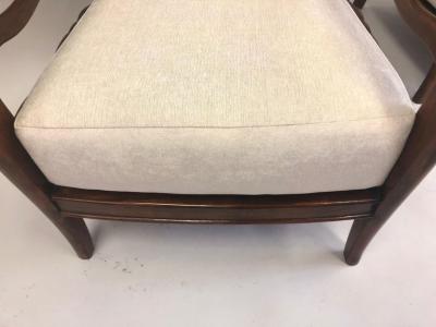 Paolo Buffa Pair of Italian Mid Century Modern Neoclassical Cherry Armchairs by Paolo Buffa