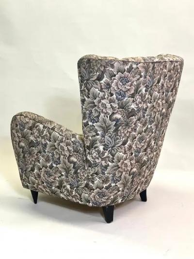 Paolo Buffa Pair of Italian Mid Century Modern Wingback Lounge Chairs by Paolo Buffa 1950