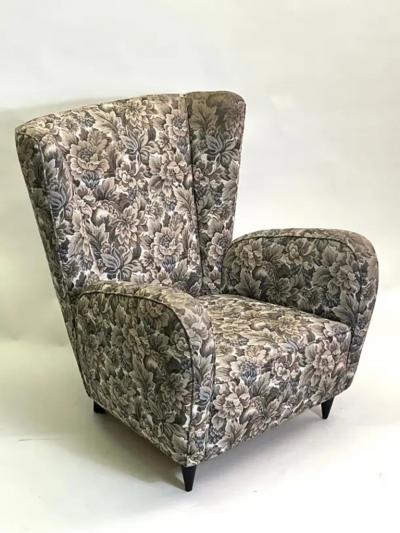 Paolo Buffa Pair of Italian Mid Century Modern Wingback Lounge Chairs by Paolo Buffa 1950