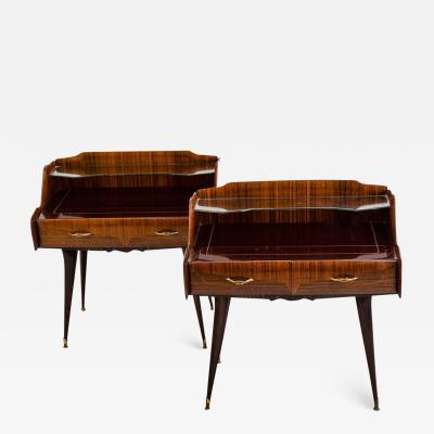 Paolo Buffa Pair of Italian Mid Century Nightstands in the Style of Paolo Buffa circa 1950s