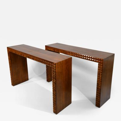 Paolo Buffa Pair of geometric console tables
