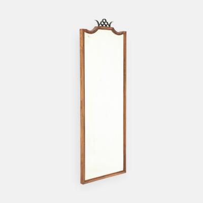 Paolo Buffa Paolo Buffa Antonia Ramelli Carved Walnut Full Length Beveled Wall Mirror