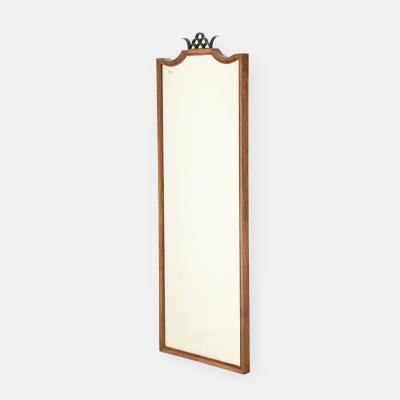 Paolo Buffa Paolo Buffa Antonia Ramelli Carved Walnut Full Length Beveled Wall Mirror