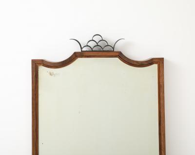 Paolo Buffa Paolo Buffa Antonia Ramelli Carved Walnut Full Length Beveled Wall Mirror