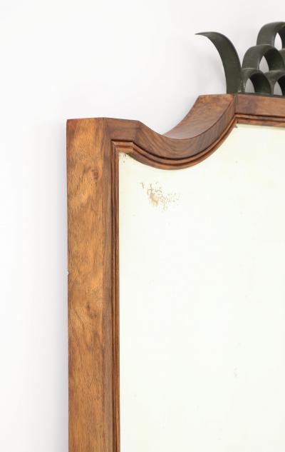 Paolo Buffa Paolo Buffa Antonia Ramelli Carved Walnut Full Length Beveled Wall Mirror