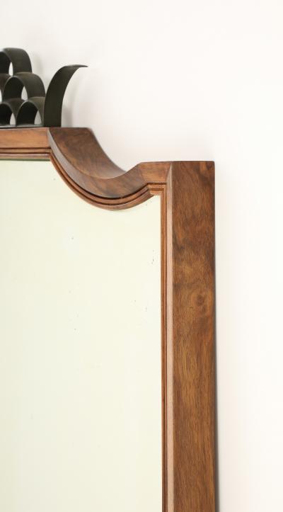 Paolo Buffa Paolo Buffa Antonia Ramelli Carved Walnut Full Length Beveled Wall Mirror