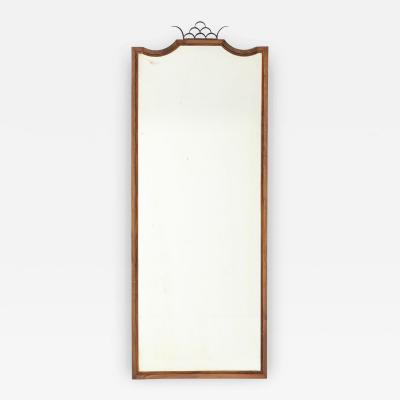 Paolo Buffa Paolo Buffa Antonia Ramelli Carved Walnut Full Length Beveled Wall Mirror