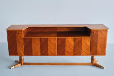 Paolo Buffa Paolo Buffa Attributed Sideboard in Walnut and Brass Serafino Arrighi 1940s