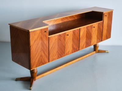 Paolo Buffa Paolo Buffa Attributed Sideboard in Walnut and Brass Serafino Arrighi 1940s