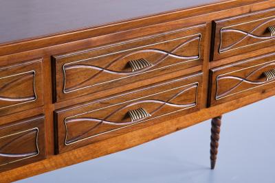 Paolo Buffa Paolo Buffa Buffet Sideboard in Walnut and Brass Mario Quarti Milan 1940s