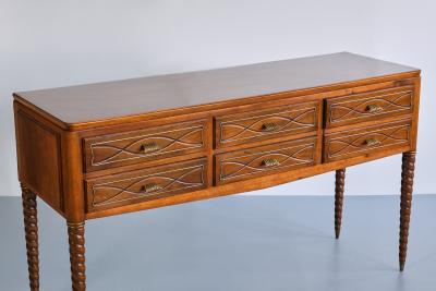 Paolo Buffa Paolo Buffa Buffet Sideboard in Walnut and Brass Mario Quarti Milan 1940s