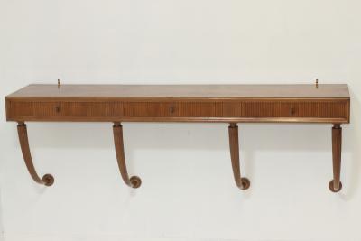 Paolo Buffa Paolo Buffa Carved Walnut 3 Drawer Console by Mario Quarti 1940 Italy