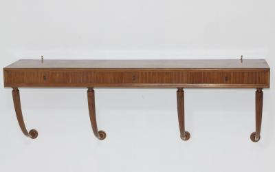 Paolo Buffa Paolo Buffa Carved Walnut 3 Drawer Console by Mario Quarti 1940 Italy