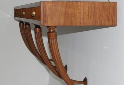Paolo Buffa Paolo Buffa Carved Walnut 3 Drawer Console by Mario Quarti 1940 Italy