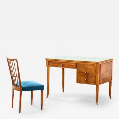 Paolo Buffa Paolo Buffa Desk and Chair in Wood for Lietti 50s