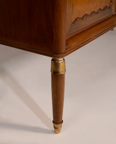 Paolo Buffa Paolo Buffa Italian Highboard in Walnut Birch Burl and Green Marble 1950s