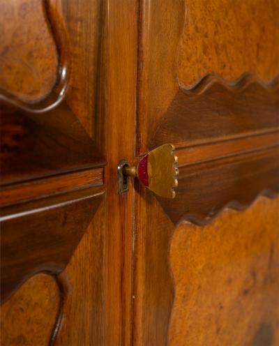 Paolo Buffa Paolo Buffa Italian Highboard in Walnut Birch Burl and Green Marble 1950s