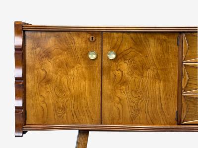Paolo Buffa Paolo Buffa Italian Modern Cherrywood Brass Sideboard Italy 1950s