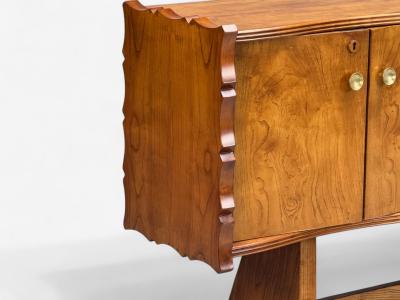 Paolo Buffa Paolo Buffa Italian Modern Cherrywood Brass Sideboard Italy 1950s