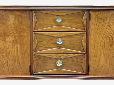 Paolo Buffa Paolo Buffa Italian Modern Cherrywood Brass Sideboard Italy 1950s