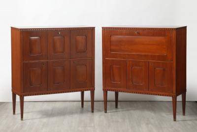 Paolo Buffa Paolo Buffa Pair of Cabinets Dry Bar Cabinet and Secretary circa 1950