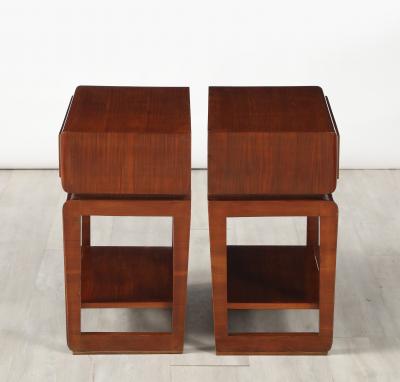 Paolo Buffa Paolo Buffa Pair of Mahogany Bedside or Night Stand Tables Italy ca 1950