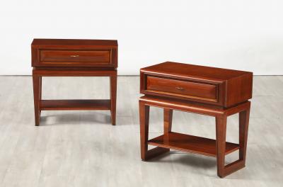 Paolo Buffa Paolo Buffa Pair of Mahogany Bedside or Night Stand Tables Italy ca 1950