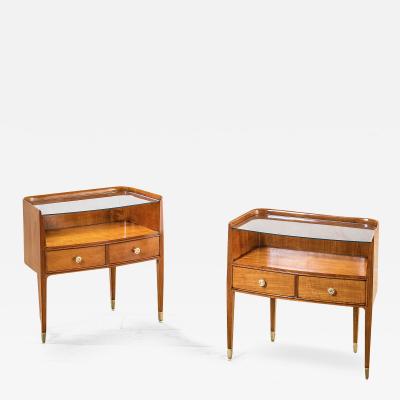 Paolo Buffa Paolo Buffa Pair of Nightstands in Wood for Serafino Arrighi 50s