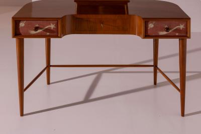 Paolo Buffa Paolo Buffa Petineuse in Cherry with Painted Linen Drawers Italy 1940s