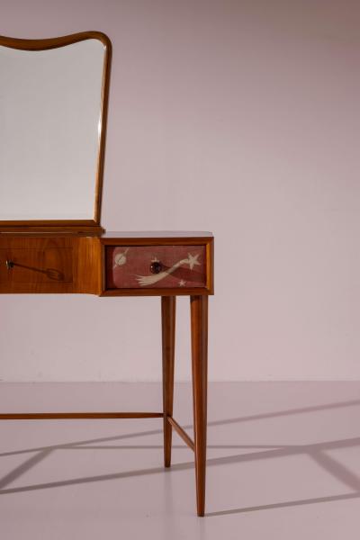 Paolo Buffa Paolo Buffa Petineuse in Cherry with Painted Linen Drawers Italy 1940s