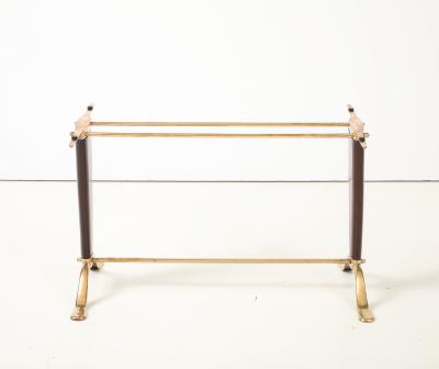Paolo Buffa Paolo Buffa Style Brass And Walnut Coffee Table With Kidney Shape Glass Top