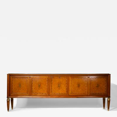 Paolo Buffa Paolo Buffa Walnut and Birch Burl Sideboard with Marble Top Italy 1956