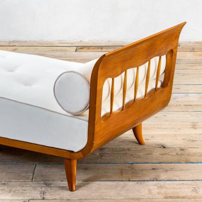 Paolo Buffa Paolo Buffa Wooden Daybed with White Mattress for Lietti 1950s