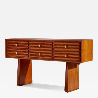 Paolo Buffa Paolo Buffa ashwood sideboard with brass handles Italy 1950s