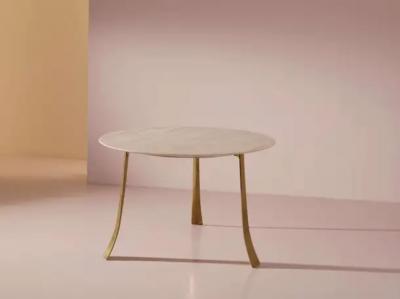 Paolo Buffa Paolo Buffa brass and Carrara marble round dining table Italy 1940s
